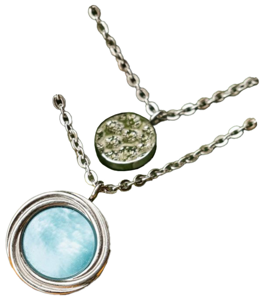 Zendala Layering-Halskette Perlmutt/Silber - Holzkern Modell: Jewelry