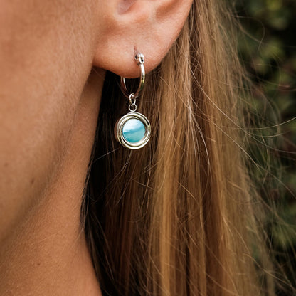 Zendala Earrings with Round Pendant - Wooden Core Model: Jewelry