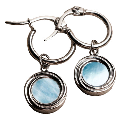 Zendala Earrings with Round Pendant - Wooden Core Model: Jewelry