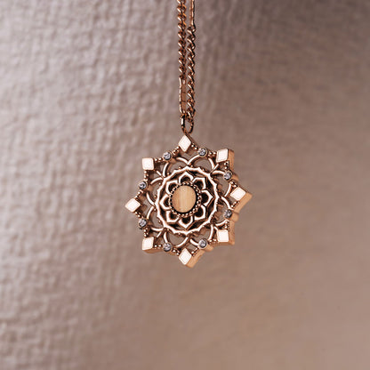 Aphonia Halskette  Schneeflocken Anhänger - Holzkern Modell: Jewelry