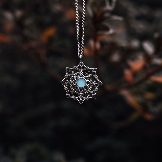 Aphonia Halskette Schneeflocken Anhänger - Holzkern Modell: Jewelry