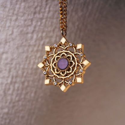 Aphonia Halskette Schneeflocken Anhänger - Holzkern Modell: Jewelry