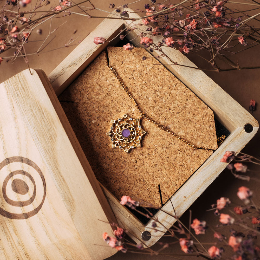 Aphonia Halskette Schneeflocken Anhänger - Holzkern Modell: Jewelry