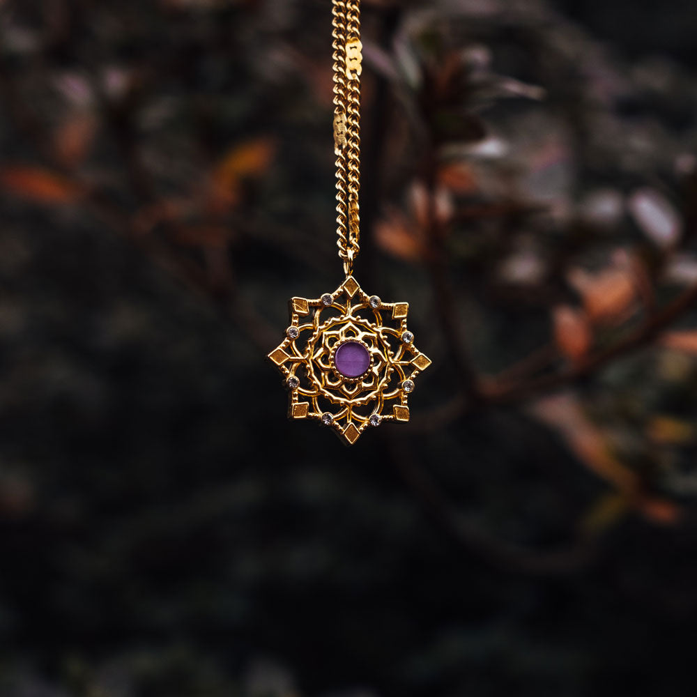 Aphonia Halskette Schneeflocken Anhänger - Holzkern Modell: Jewelry