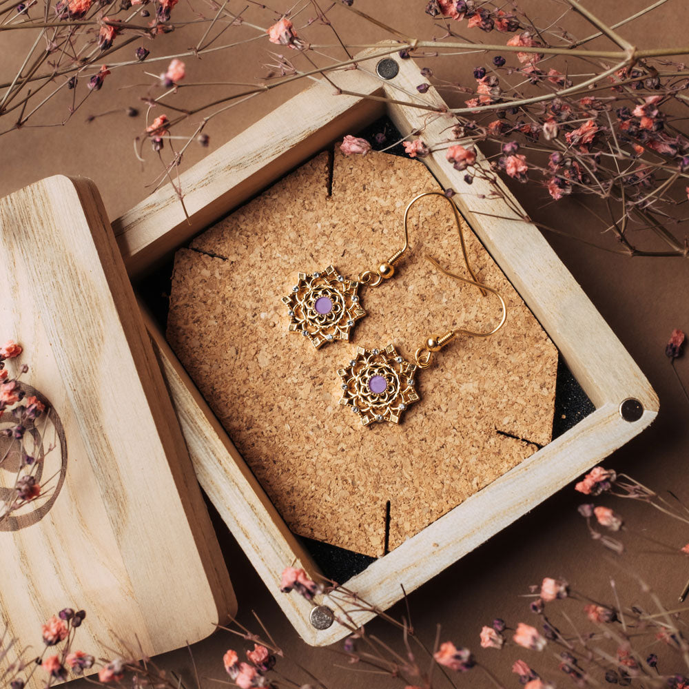 Aphonia Ohrhaenger Schneeflocke Holzkern Modell Jewelry