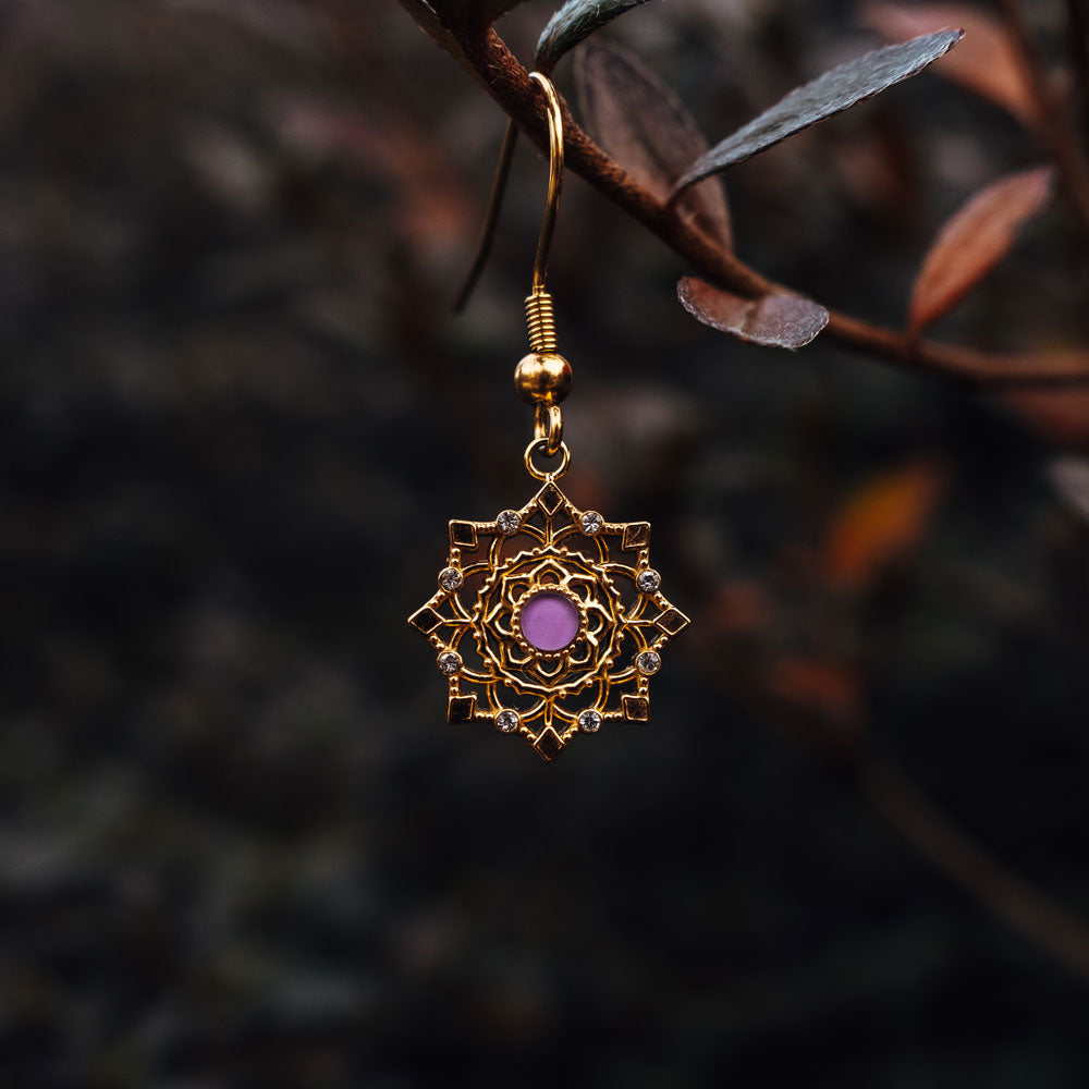 Aphonia Ohrhaenger Schneeflocke Holzkern Modell Jewelry