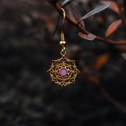 Aphonia Ohrhaenger Schneeflocke Holzkern Modell Jewelry