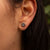 Shade Ohrstecker Sonne mit blauem Perlmutt Holzkern Modell Jewelry