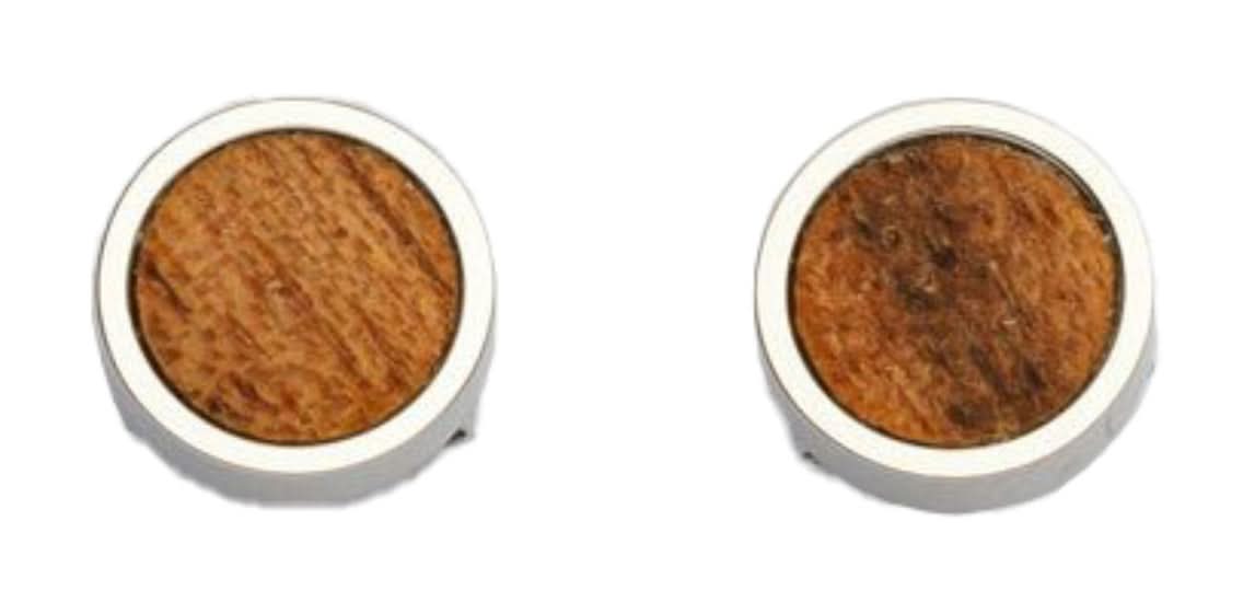 Pigment Ohrringe rund mit Holzelement - Holzkern Modell: Jewelry