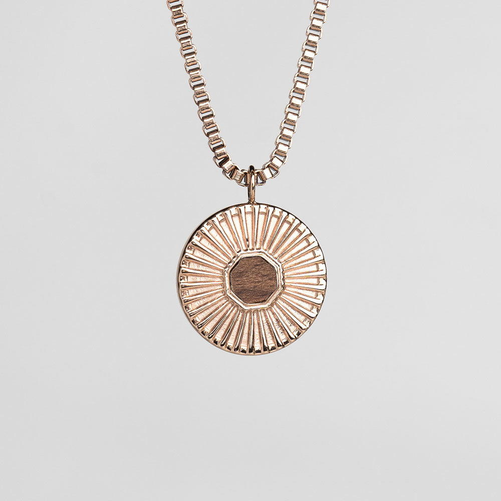 Stencil Halskette mit rundem Anhänger - Holzkern Modell: Jewelry