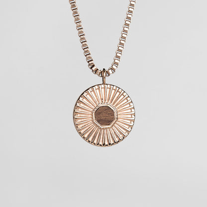 Stencil Halskette mit rundem Anhänger - Holzkern Modell: Jewelry