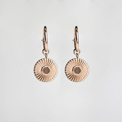 Stencil Ohrhänger mit rundem Anhänger - Holzkern Modell: Jewelry