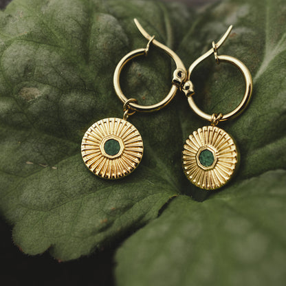 Stencil Ohrhänger mit rundem Anhänger - Holzkern Modell: Jewelry