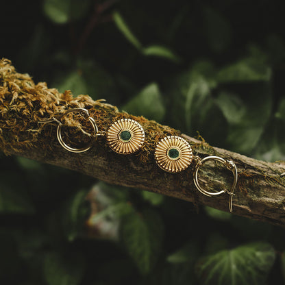 Stencil Ohrhänger mit rundem Anhänger - Holzkern Modell: Jewelry