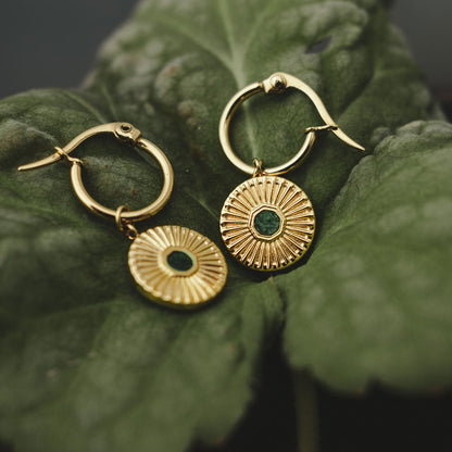 Stencil Ohrhänger mit rundem Anhänger - Holzkern Modell: Jewelry