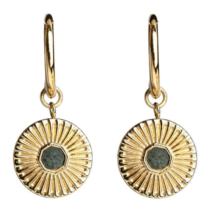 Stencil Ohrhänger mit rundem Anhänger - Holzkern Modell: Jewelry