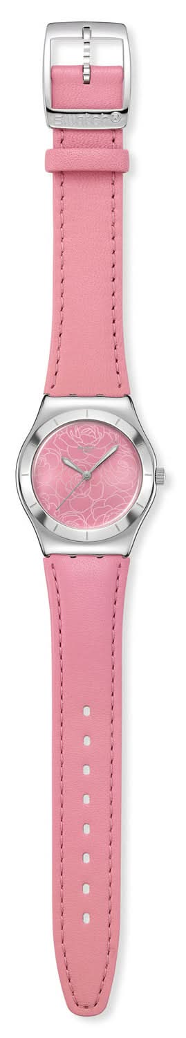 Swatch PINK PETAL PROMISE YLS234 Damen Uhr • Schweizer Quarzwerk • Edelstahlgehäuse