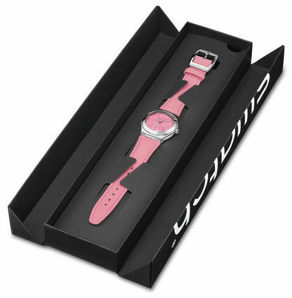 Swatch PINK PETAL PROMISE YLS234 Damen Uhr • Schweizer Quarzwerk • Edelstahlgehäuse