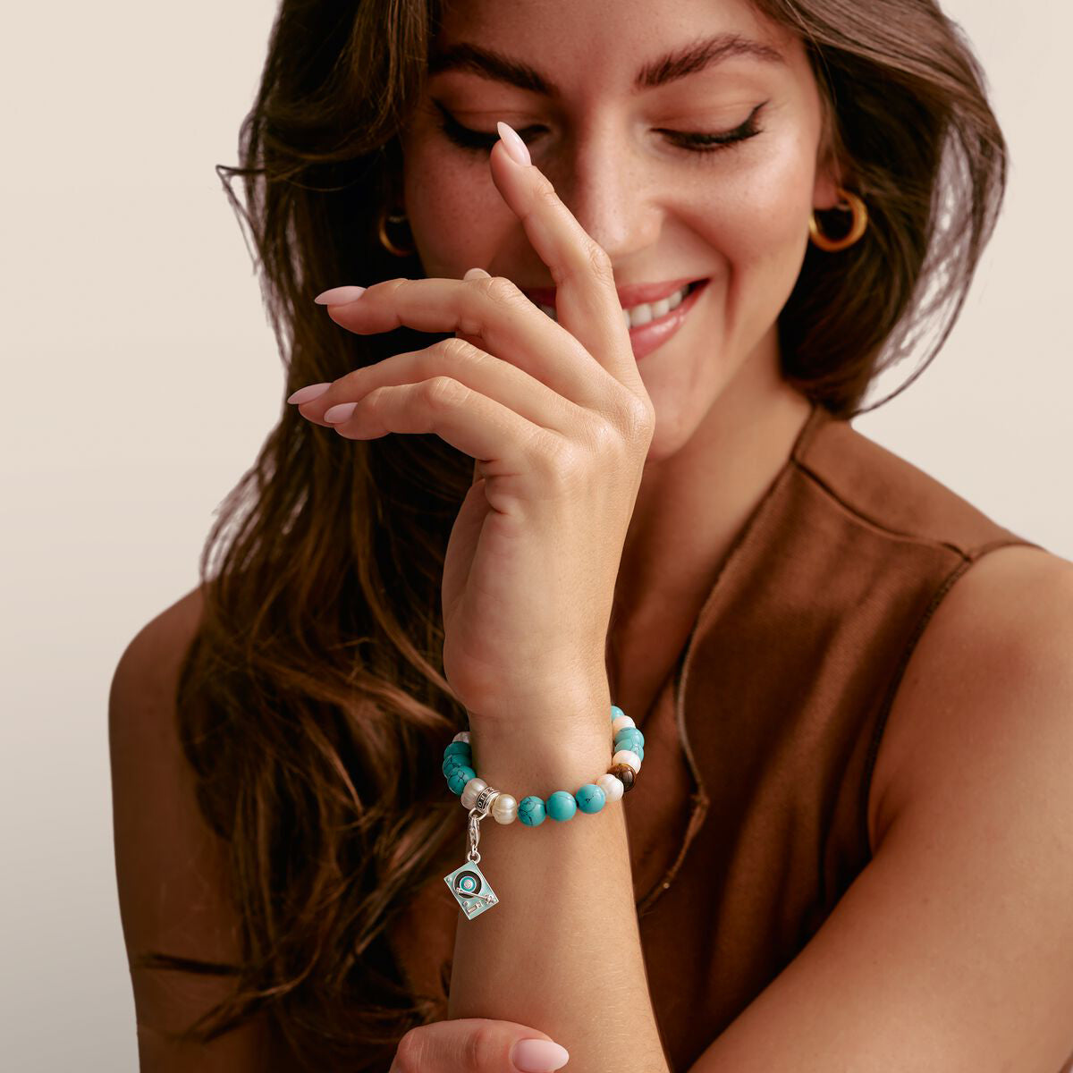 Thomas Sabo Bead-Armband mit bunten Steinen Silber