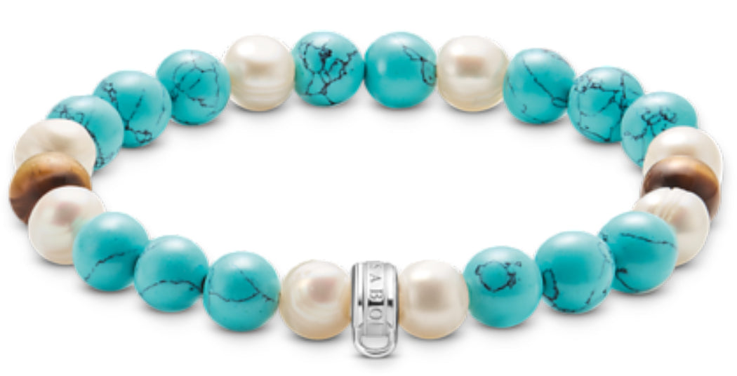 Thomas Sabo Bead-Armband mit bunten Steinen Silber