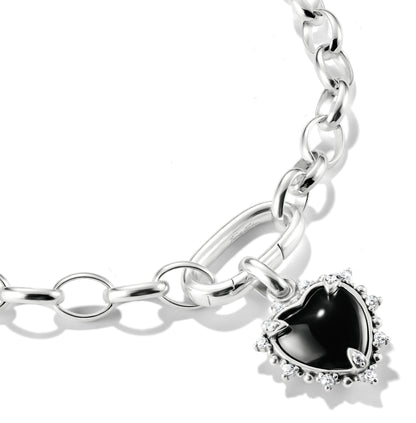 Thomas Sabo Charm-Anhänger Vintage-Herz schwarz Connect Silber