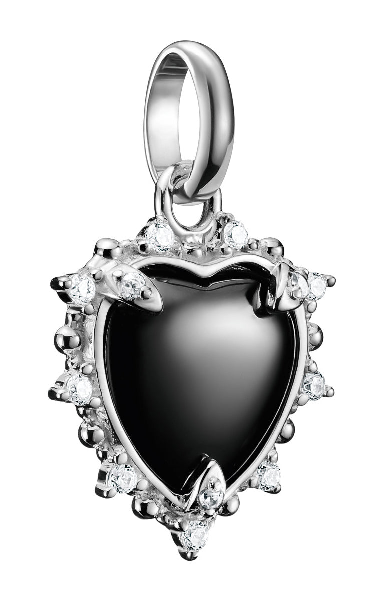 Thomas Sabo Charm-Anhänger Vintage-Herz schwarz Connect Silber