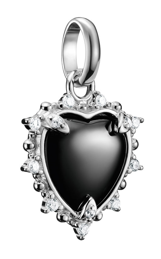 Thomas Sabo Charm-Anhänger Vintage-Herz schwarz Connect Silber