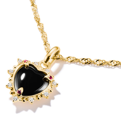 Thomas Sabo Charm Pendant Vintage Heart Black Connect Gold Plated