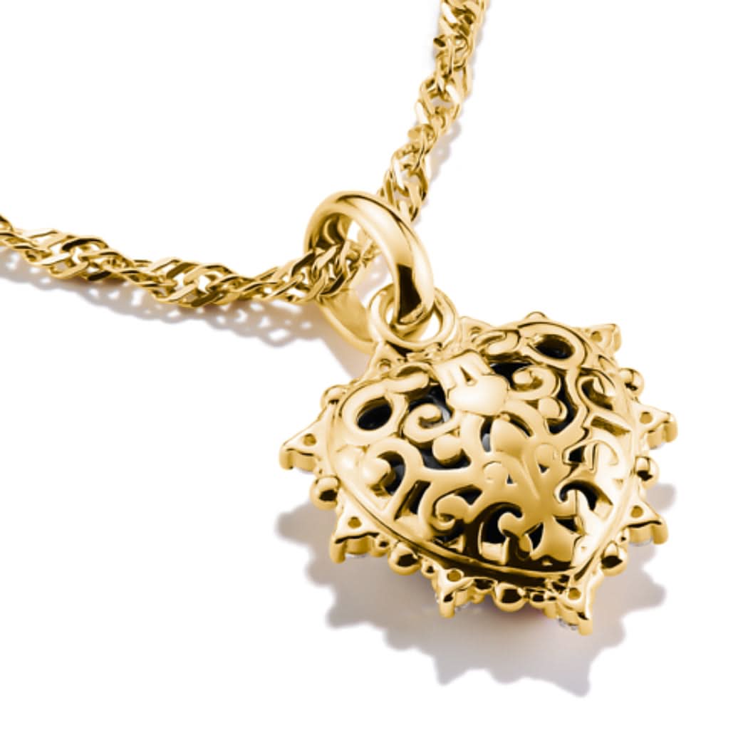 Thomas Sabo Charm Pendant Vintage Heart Black Connect Gold Plated
