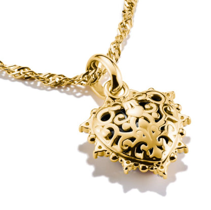 Thomas Sabo Charm Pendant Vintage Heart Black Connect Gold Plated