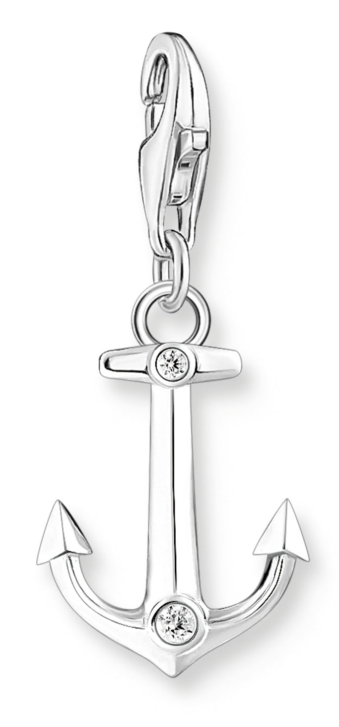 Thomas Sabo Charm-Anhänger Anker mit Steinen Silber