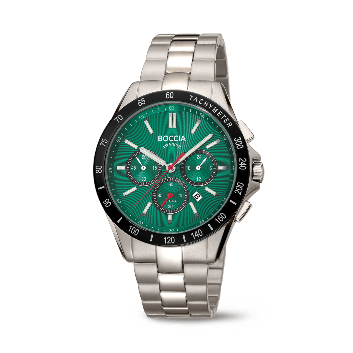 Boccia 3733-02 Herren Armbanduhr • Reintitan Chronograph • Tachymeter-Lünette
