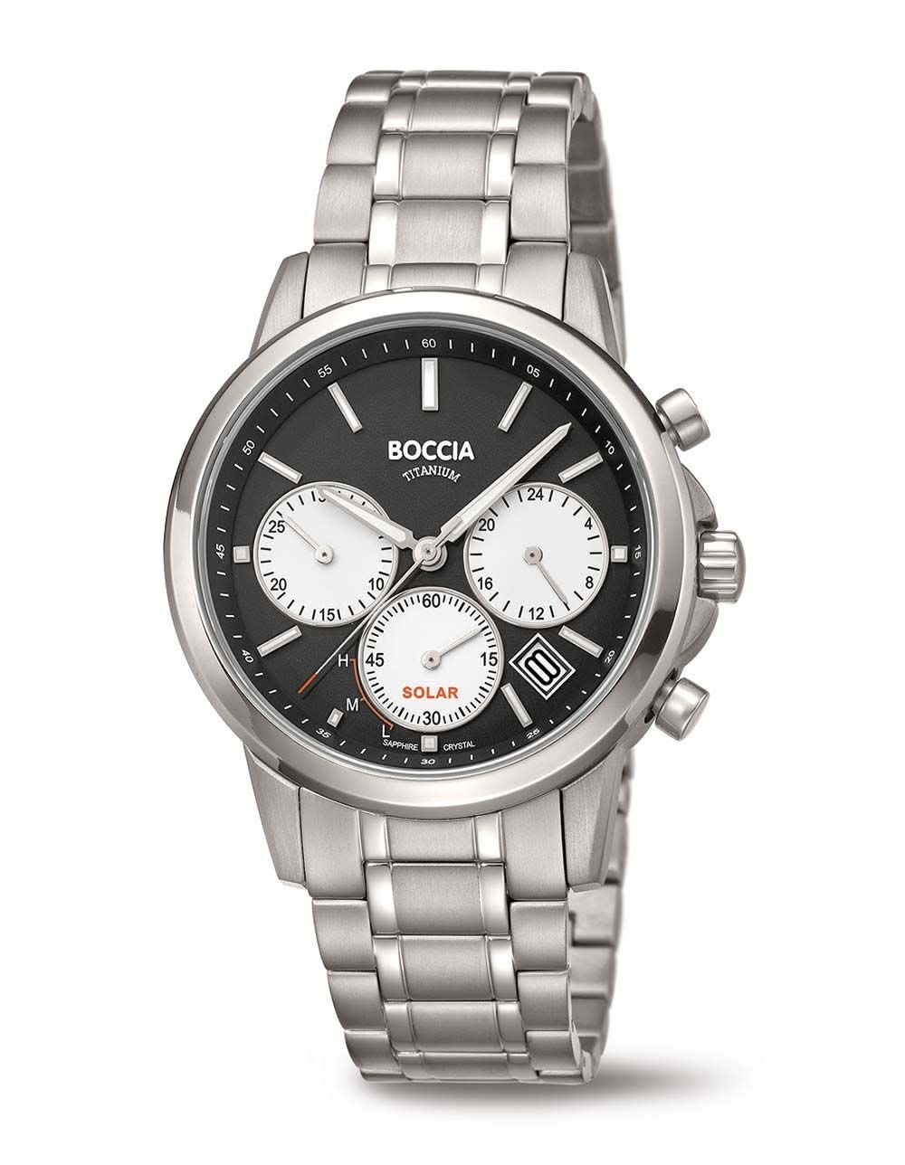 Boccia 3742-02 Herrenuhr • Solar-Antrieb • Antiallergisches Reintitan