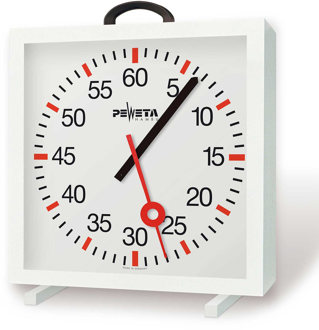 Peweta Wanduhr 60x60x12 cm Metall • Präzises Funkwerk • Robustes Metallgehäuse