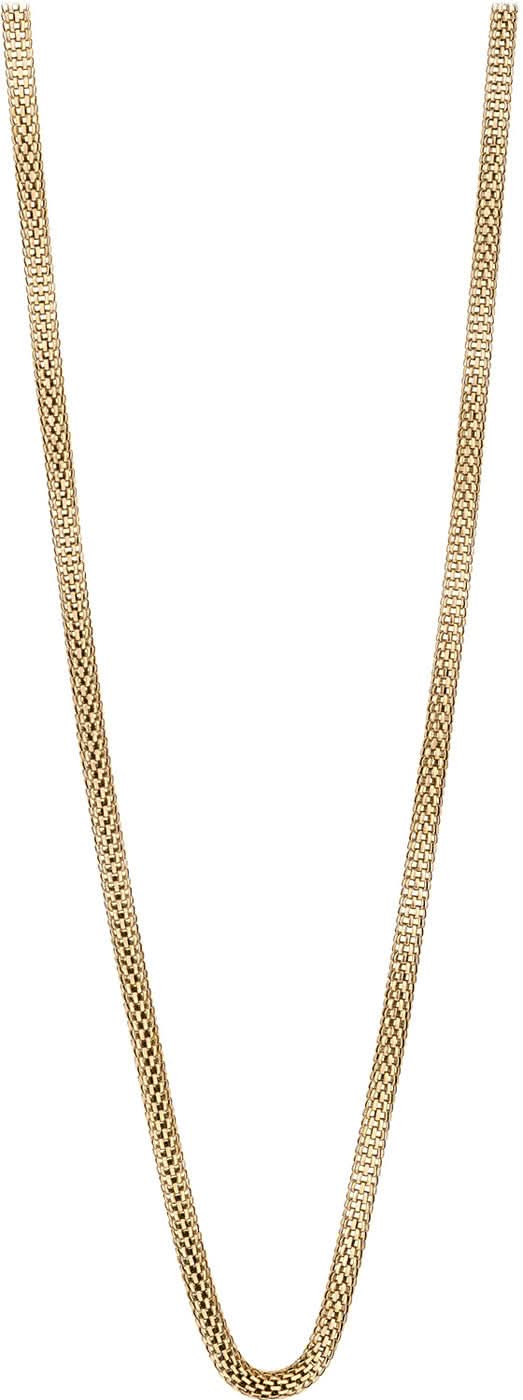 Goldfarbene Kettenhalskette aus Edelstahl, flache Gliederkette, ohne Anhänger.