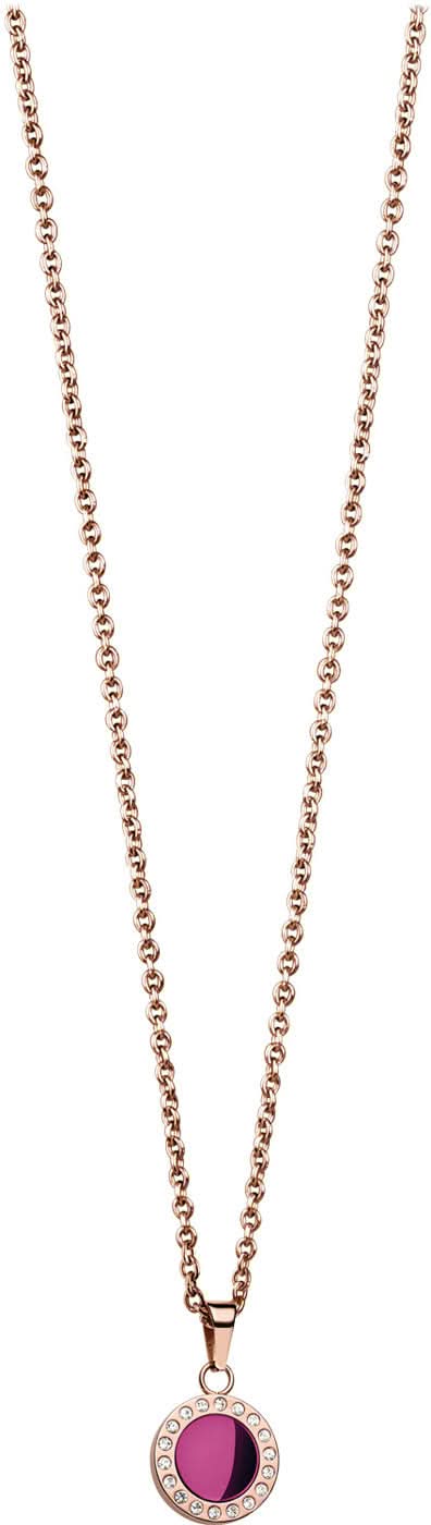 Halskette von Bering Jewelry mit rundem Anhänger und lila Einsatz