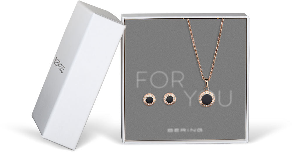 ForYou-Set Halskette mit Anhänger und Ohrstecker - Bering Jewelry Modell: 427-707-Black