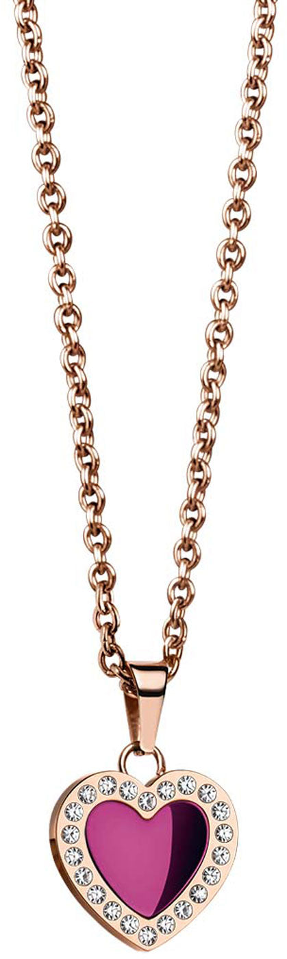 Halskette mit Herz Anhänger und Herz Ohrringe - Bering Jewelry Modell: 428-712-Purple