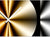 Wanduhr-Zifferblatt im Detail, goldene Strahlen, weiße Zeiger, schwarzer Rand