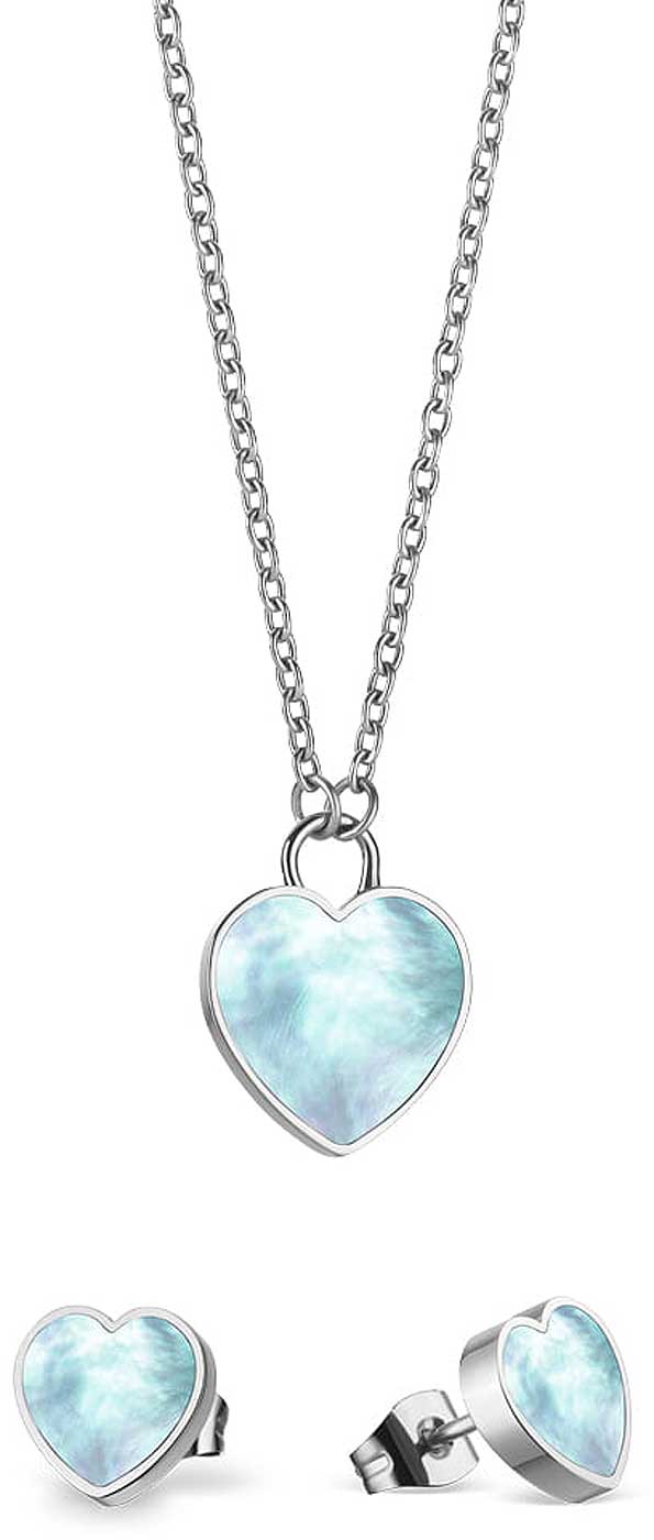 Schmuck-Set Halskette mit Anhänger und Ohrstecker - Bering Jewelry Modell: 431-715-Silver