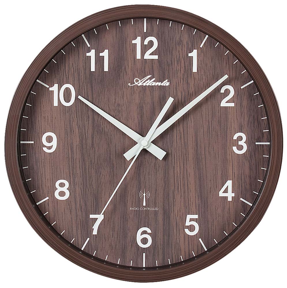 Atlanta Wanduhr 30,5 cm Ø Kunststoff • Funk • Geräuscharm