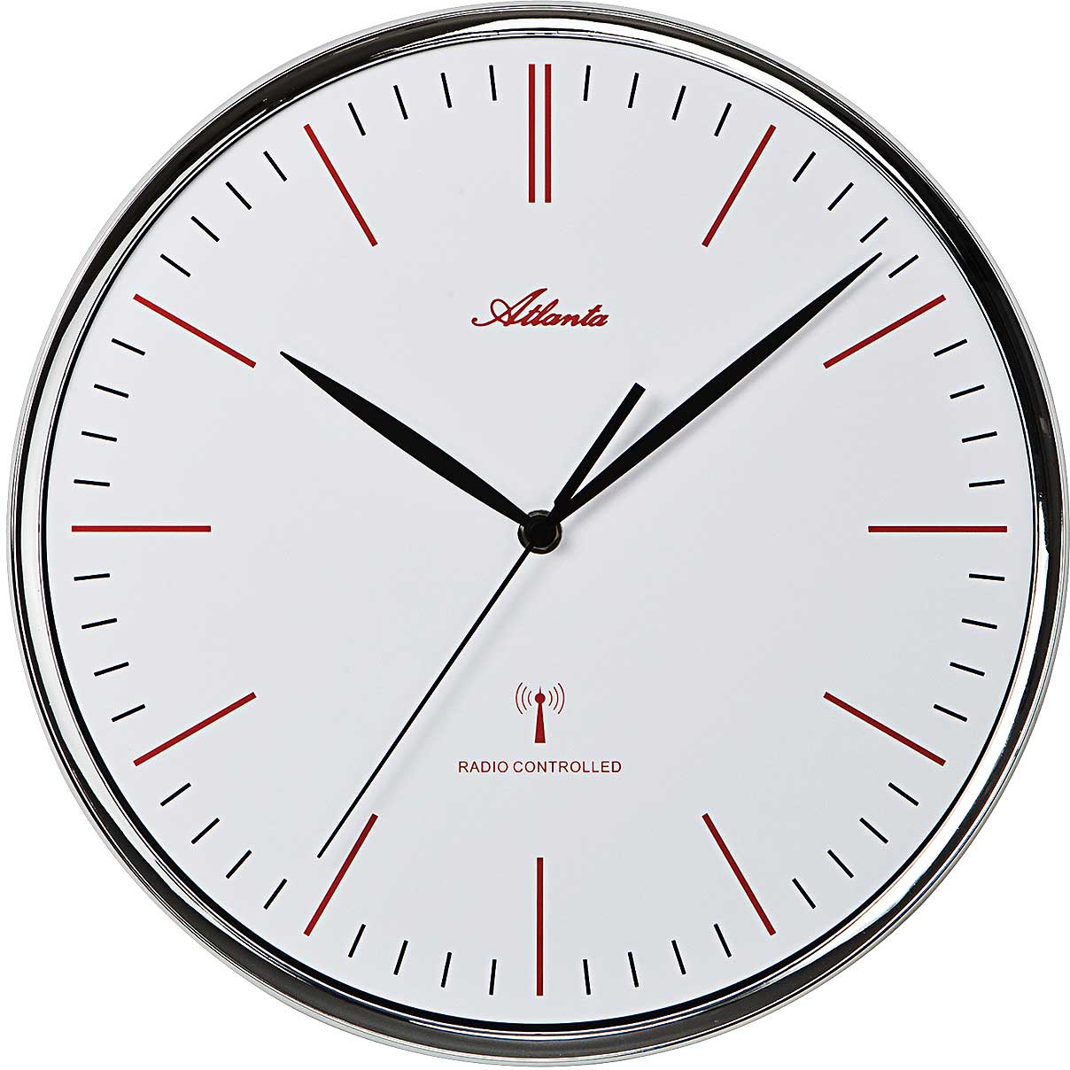 Atlanta Wanduhr 30 cm Ø Kunststoff • Funk • Arabische Zahlen