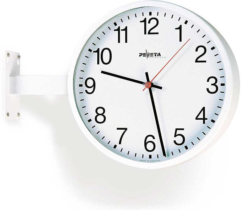 Peweta Wall Clock 25 cm Ø Metal • Radio Clock • Double-sided