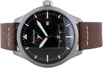 Herrenuhr, Edelstahl Quarzuhr - Schwarz - Messerschmitt Modell: ME-262-47