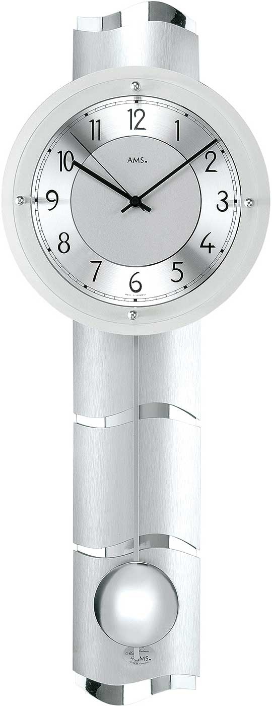 AMS Wanduhr 66x24x10 cm Aluminium • Funkgesteuert • Zeitlos elegant