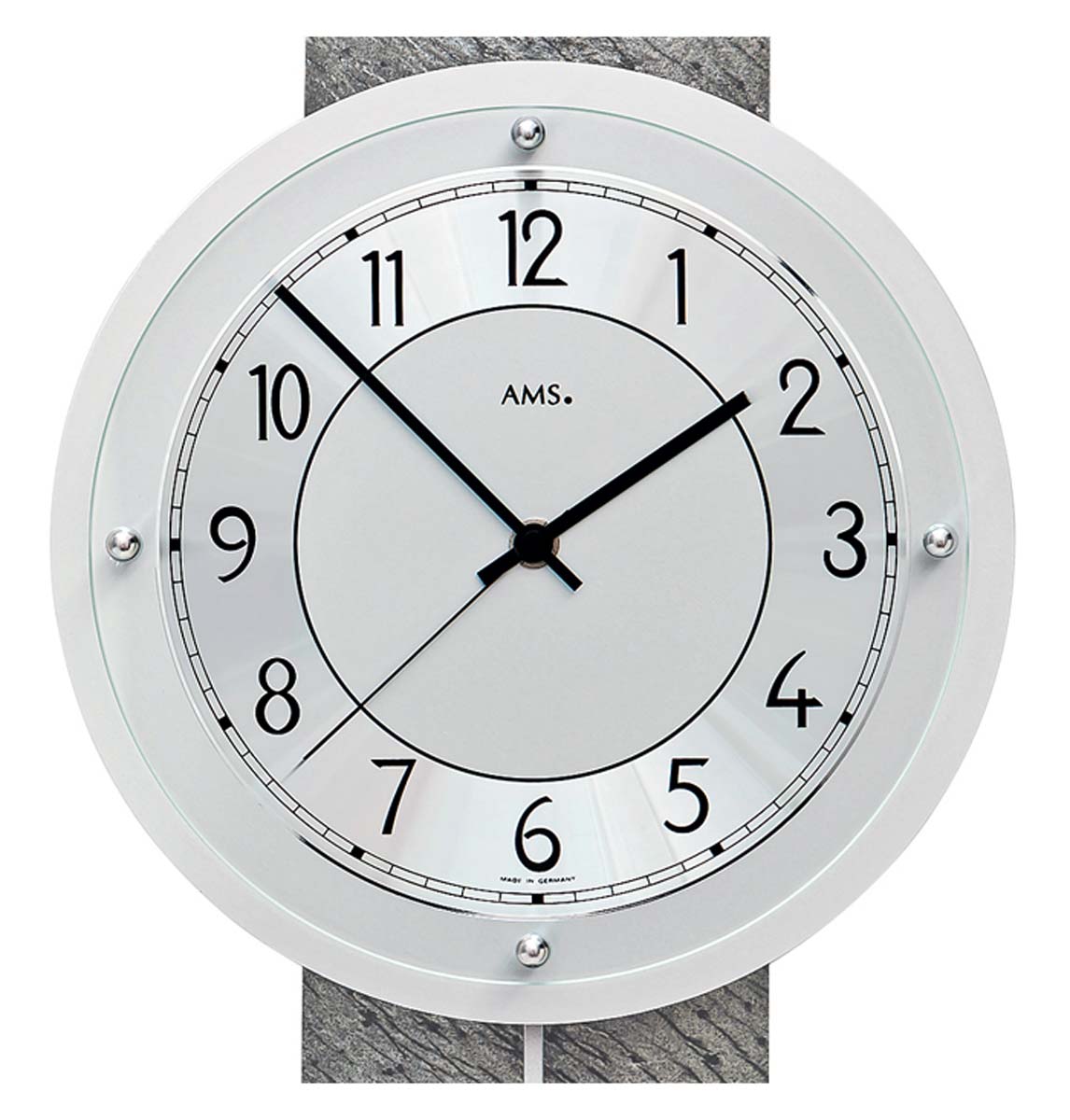 Wanduhr Funk-Pendeluhr Aluminium-Zifferblatt - AMS Modell: 5216