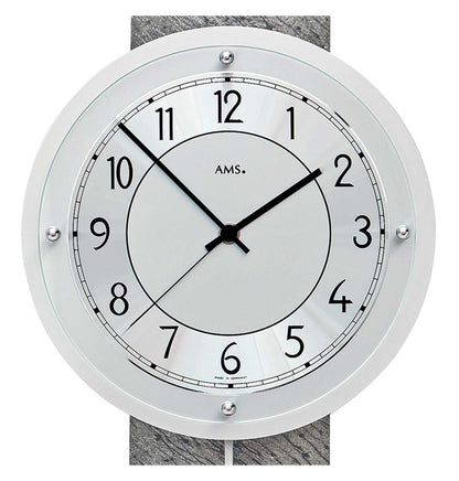Wanduhr Funk-Pendeluhr Aluminium-Zifferblatt - AMS Modell: 5216