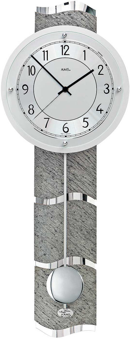 Wanduhr Funk-Pendeluhr Aluminium-Zifferblatt - AMS Modell: 5216