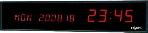 Peweta Wanduhr 15x67x3,4 cm Metall • Präzise Funktechnologie • Made in Germany