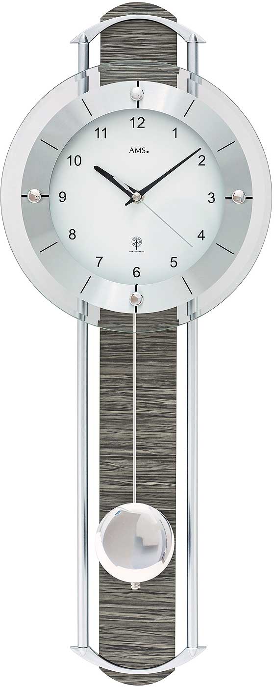 Wanduhr modern mit Pendel - AMS Modell: 5304